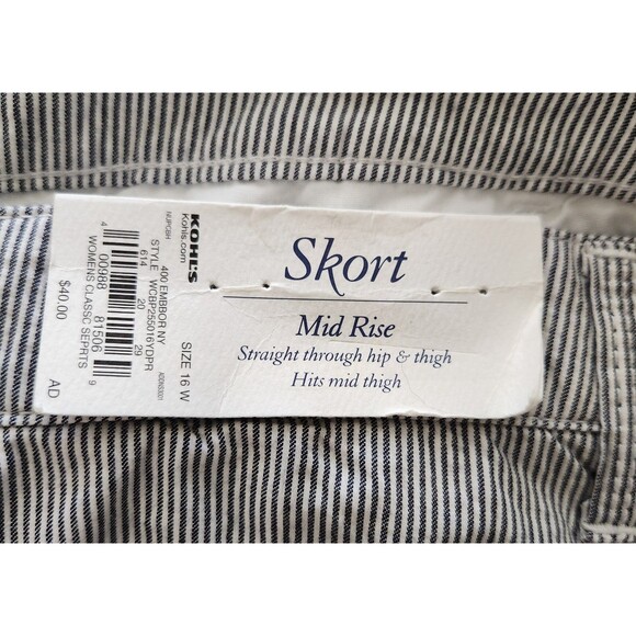 Croft & Barrow Women's Skort 16W Mid-Rise Classic Summer Floral Stripes NWT - Picture 12 of 14